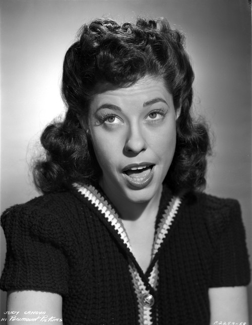 Judy Canova wearing a Cap-Sleeve Dress in a Classic Portrait Photo Print - Item # VARCEL695346
