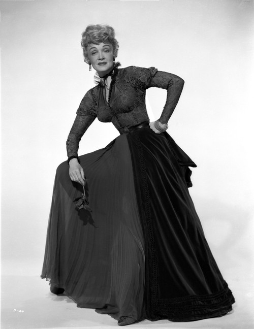 Marlene Dietrich Posed in Black Dress with Hand on Leg's Photo Print - Item # VARCEL695409