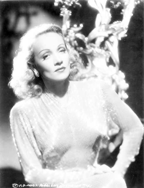 Marlene Dietrich Posed in Elegant Dress with Short Hair Photo Print - Item # VARCEL695444