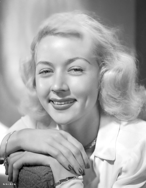 Gloria Grahame Red lipstick, Curly Hair smiling Portrait Photo Print - Item # VARCEL695472