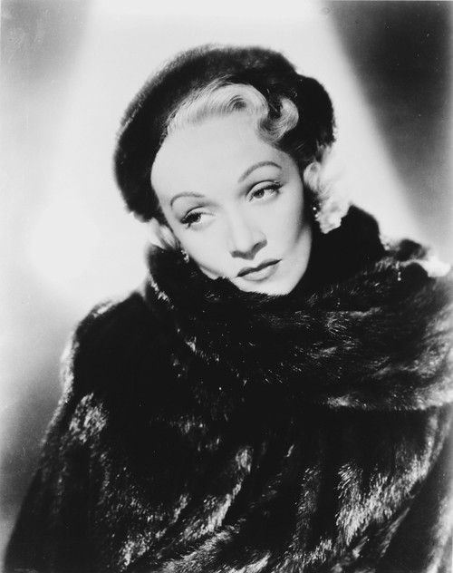 Marlene Dietrich Posed in Fur Dress with Earrings Photo Print - Item # VARCEL695492