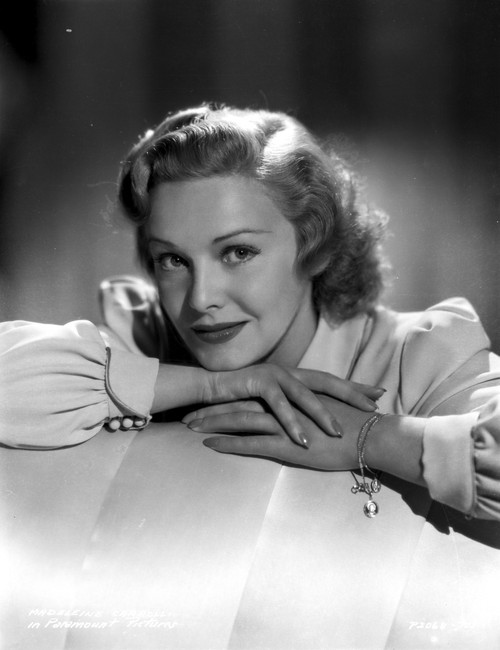 Madeleine Carroll Chin Leaning on Head, wearing White Blouse Photo Print - Item # VARCEL695498