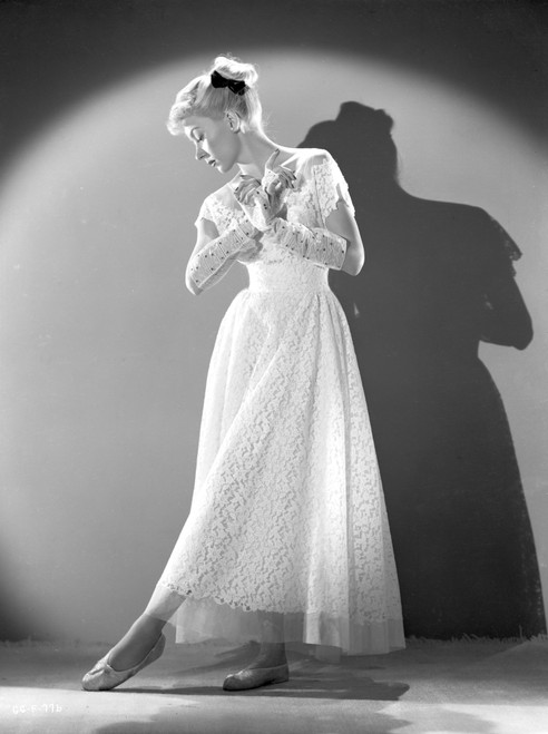 Gloria Grahame Posed Pointing Toe in a White Dress Photo Print - Item # VARCEL695512