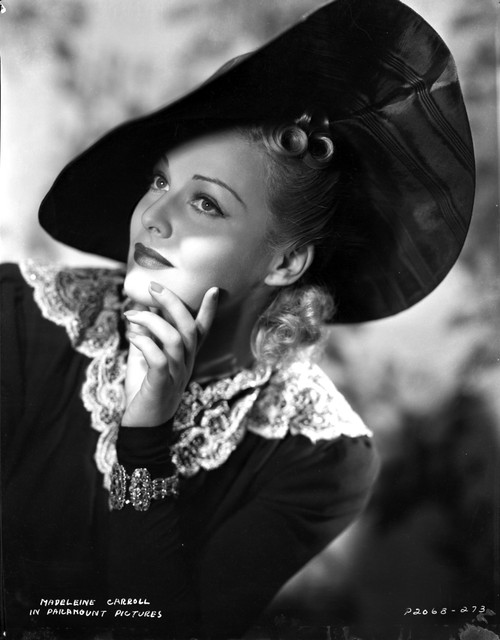 Madeleine Carroll Looking Up in Black Dress with Big Hat Photo Print - Item # VARCEL695517