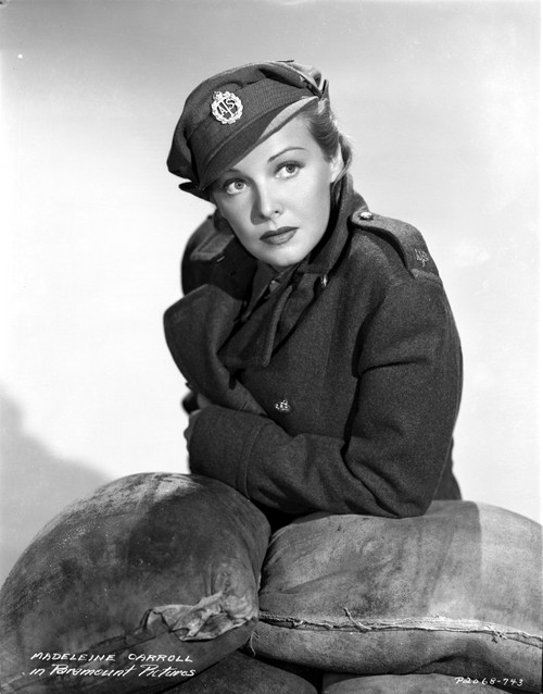 Madeleine Carroll Looking away in Black Suit with Hat Photo Print - Item # VARCEL695526