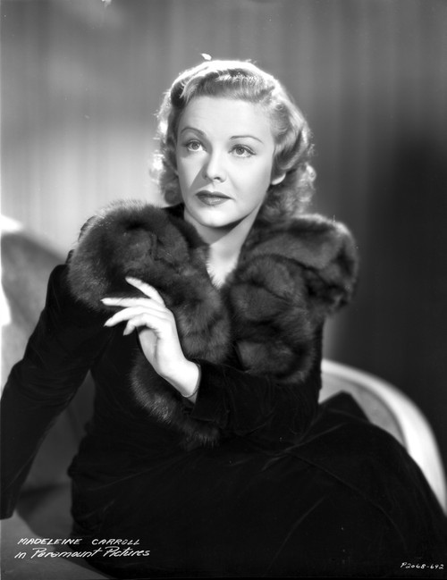 Madeleine Carroll Looking Away in Black Dress Classic Portrait Photo Print - Item # VARCEL695579