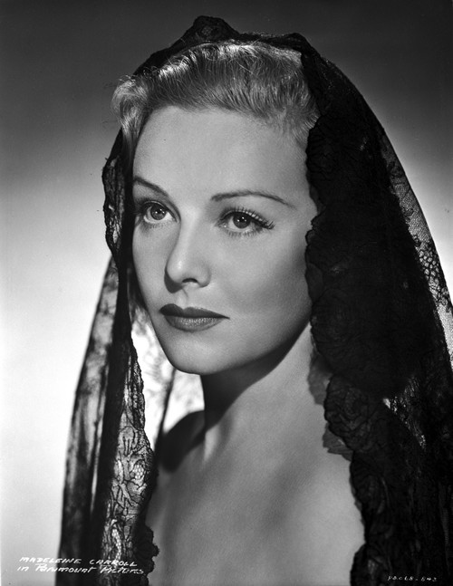 Madeleine Carroll Looking Away in Black Dress with Net Veil Photo Print - Item # VARCEL695600