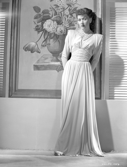 Gloria Grahame wearing White Gown Portrait Photo Print - Item # VARCEL695603