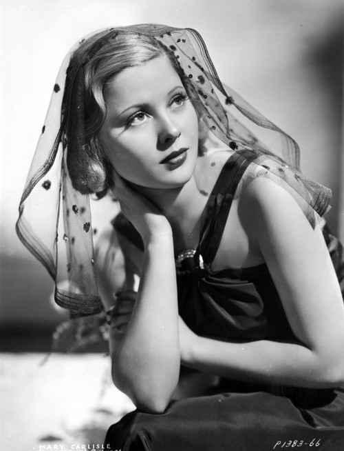 Mary Carlisle Portrait in Black Dress with Veil Photo Print - Item # VARCEL695664
