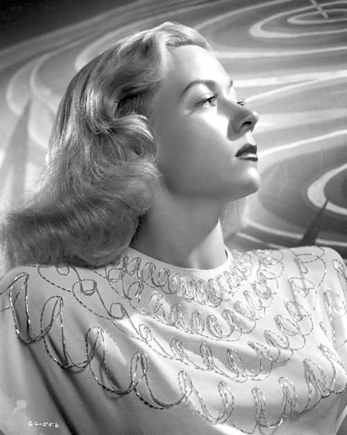 Gloria Grahame Side View Posed wearing White Gown Photo Print - Item # VARCEL695741