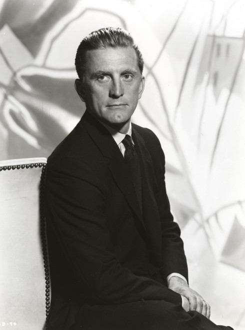 Kirk Douglas Posed Side View in Black Suit with Necktie Photo Print - Item # VARCEL695865