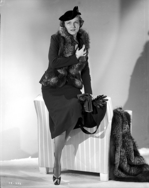 Irene Castle wearing a Black Dress with Furry Shawl Photo Print - Item # VARCEL695898