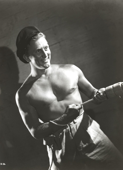 Kirk Douglas Pulling Pose Undress Portrait Photo Print - Item # VARCEL695964