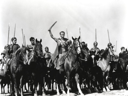 Kirk Douglas Ridding Horse Fighting Scene Photo Print - Item # VARCEL695991