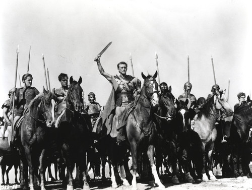 Kirk Douglas Ridding Horse Fighting Scene Photo Print - Item # VARCEL695991