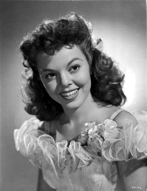 Jean Porter Portrait in Ruffled Lace Dress with Head Looking to the Left Photo Print - Item # VARCEL703154