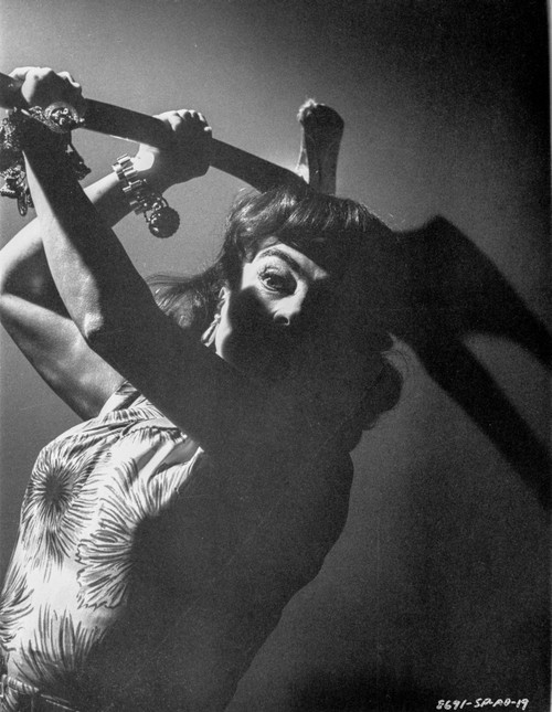 Strait Jacket Woman Striking Axe in Black and White Portrait Photo Print - Item # VARCEL703277