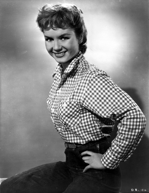 Debbie Reynolds on a Checkered Top and smiling Photo Print - Item # VARCEL703637