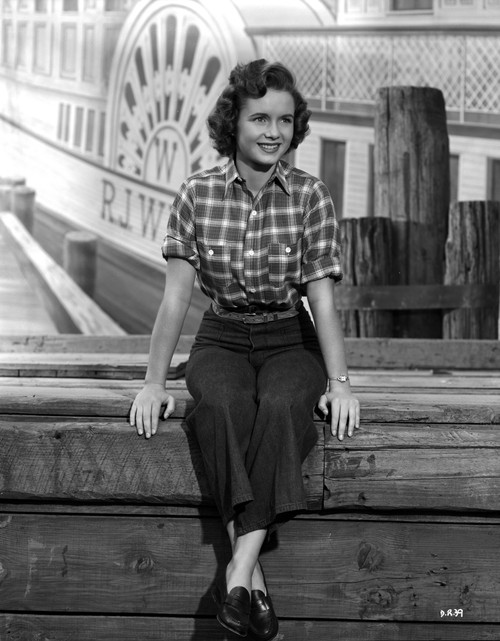 Debbie Reynolds wearing Plaid Top and Black Plants Photo Print - Item # VARCEL703631