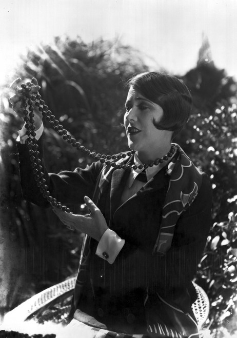 Ruth Roland Watching her Huge Necklace Black and White Photo Print - Item # VARCEL703865