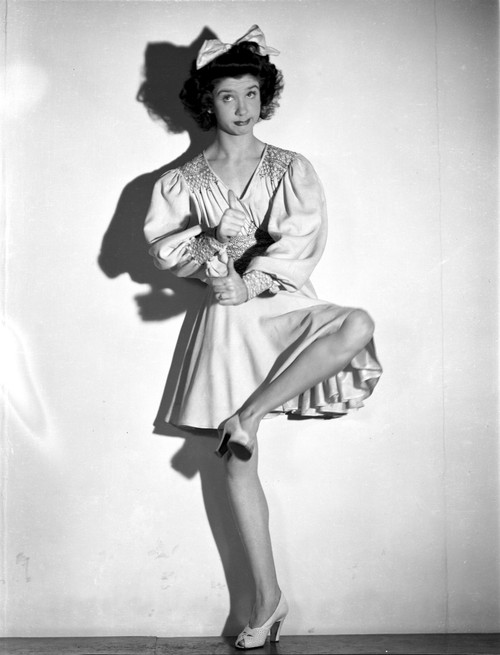 Peggy Ryan Posed with One Leg Raised wearing Lace Dress Photo Print - Item # VARCEL704114
