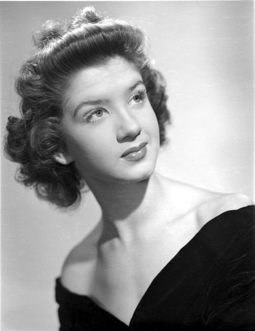Peggy Ryan Looking Up wearing Black Dress in Black and White Portrait Photo Print - Item # VARCEL704106