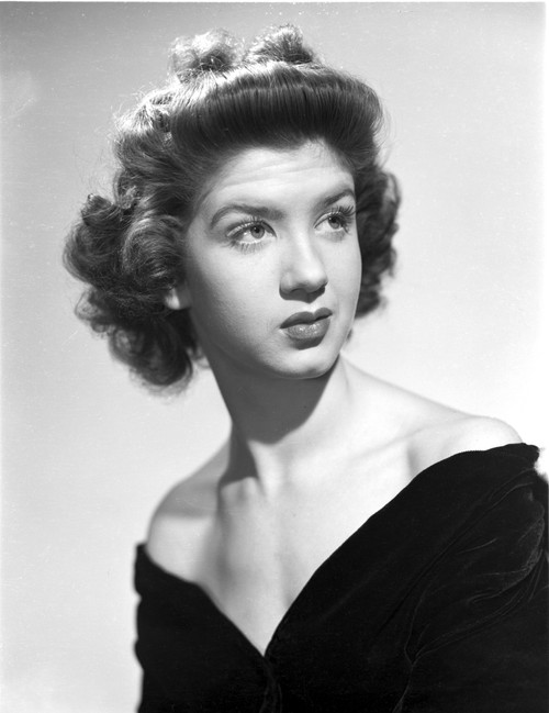 Peggy Ryan Looking Away in Black Dress in Black and White Portrait Photo Print - Item # VARCEL704108