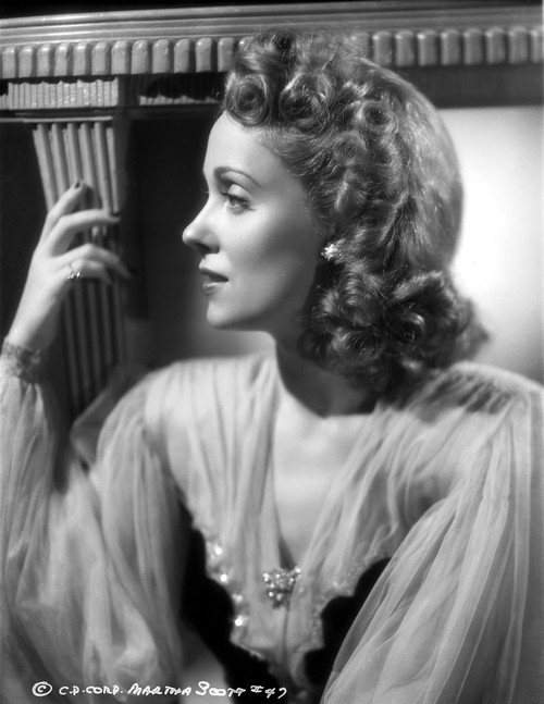 Martha Scott Portrait wearing Pointed Sleeves in Black and White Photo Print - Item # VARCEL704235