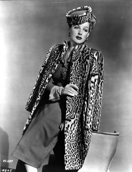 Ann Sheridan wearing an Animal Themed Coat Photo Print - Item # VARCEL704403