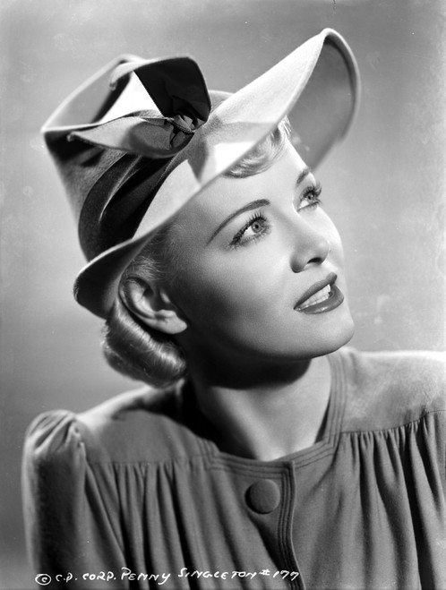 Penny Singleton Looking Up wearing Ribbon Hat Close Up Portrait Photo Print - Item # VARCEL704575