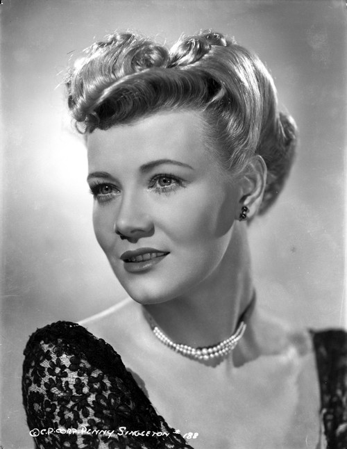 Penny Singleton smiling in Black Floral Dress Close Up Portrait Photo Print - Item # VARCEL704603