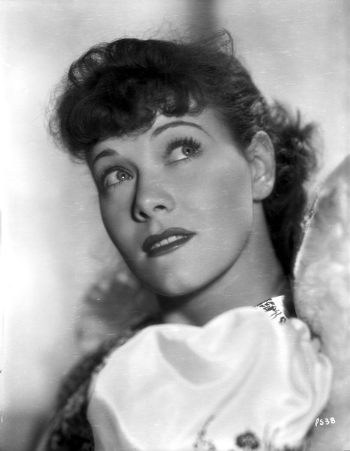 Penny Singleton Looking Up in Close Up Portrait with White Background Photo Print - Item # VARCEL704617