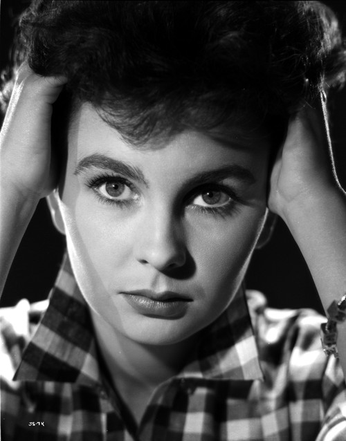 Jean Simmons Portrait in Checkered Long Sleeve Collar Shirt Photo Print - Item # VARCEL704704