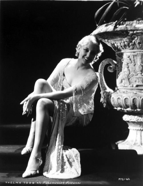 Thelma Todd Seated in Black and White Photo Print - Item # VARCEL705131