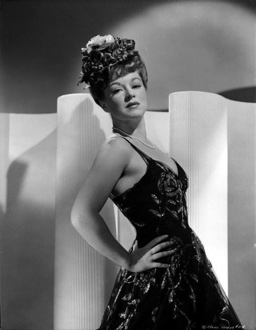 Claire Trevor Leaning on Wall, wearing Black Dress with Hand on Hips Photo Print - Item # VARCEL705224