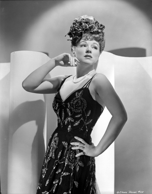 Claire Trevor Looking Away in Black Dress with Hand on Hips Photo Print - Item # VARCEL705265