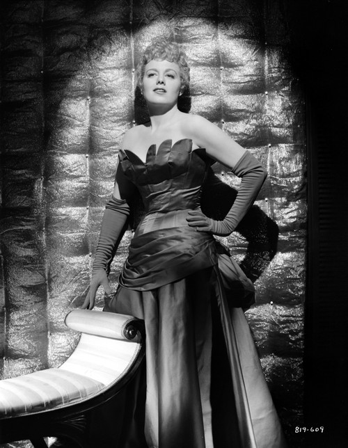 Shelley Winters Posed in Black Silk Shoulder Dress and Gloves Photo Print - Item # VARCEL705554