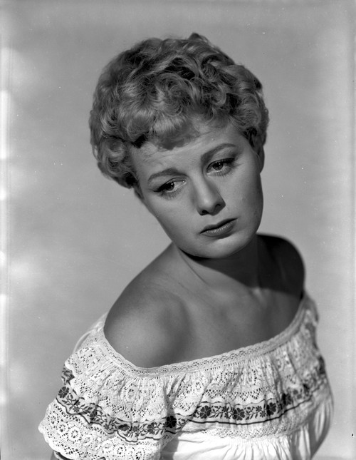Shelley Winters wearing a White Off Shoulder Top in Classic Portrait Photo Print - Item # VARCEL705571