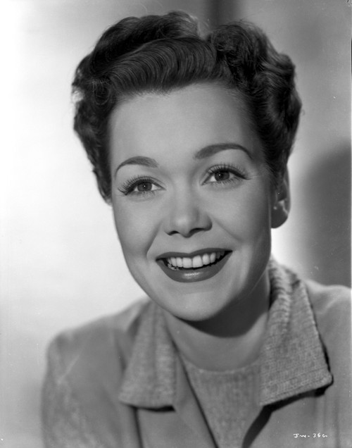 Jane Wyman Portrait in Grey Linen Tweed Coat and Round Neck Shirt Photo Print - Item # VARCEL705810