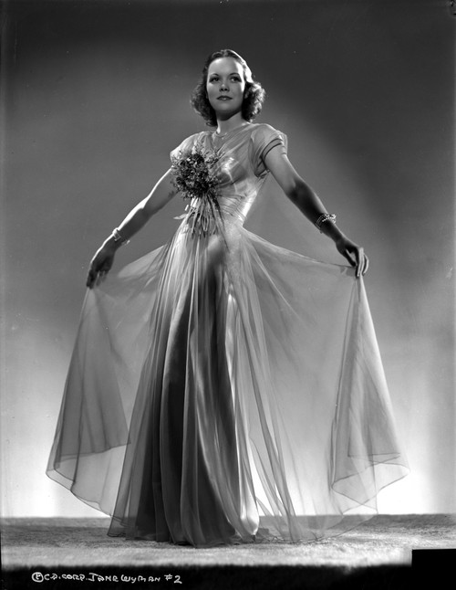 Jane Wyman Holding Skirt in Classic Photo Print - Item # VARCEL705902
