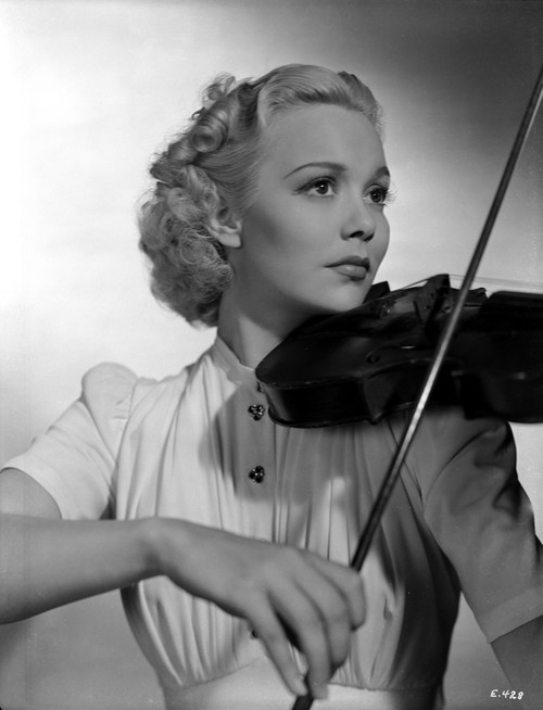 Jane Wyman Playing Violin in Classic Photo Print - Item # VARCEL705886