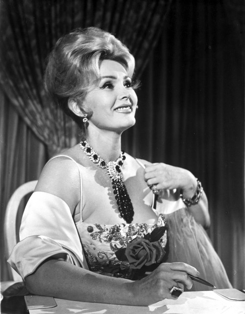 Zsa Zsa Gabor Looking Away in Strapless Corset with Glossy Coat Photo Print - Item # VARCEL706096