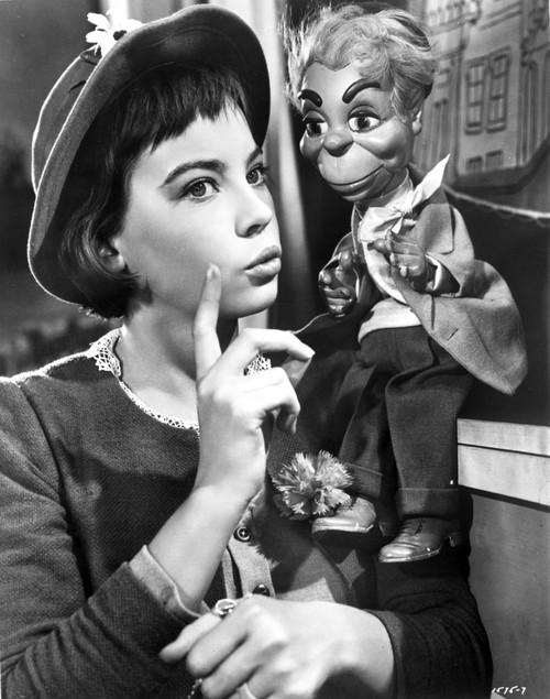 Leslie Caron Pose with a Puppet wearing a Hat Photo Print - Item # VARCEL706086