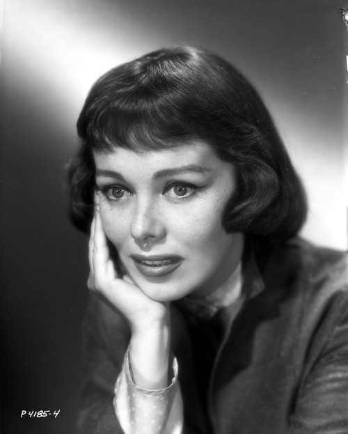 Phyllis Kirk Chin Leaning on Hand in Gray scale Close Up Portrait Photo Print - Item # VARCEL706137