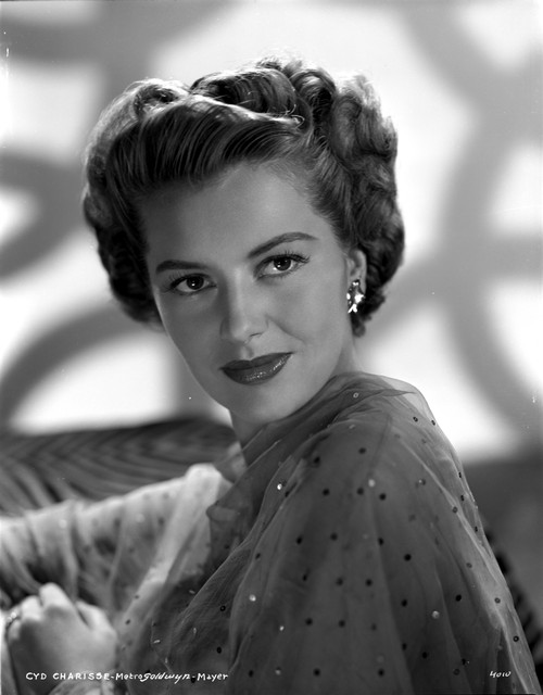 Cyd Charisse Posed in Net Dress with Earrings Photo Print - Item # VARCEL706462