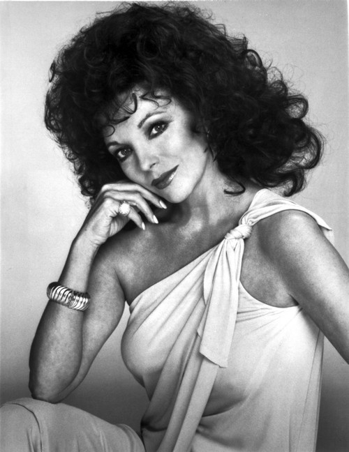 Joan Collins wearing a One Shoulder Strap Dress in a Classic Portrait Photo Print - Item # VARCEL706475