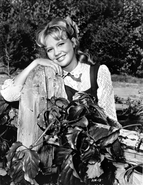 Hayley Mills wearing a Printed Blouse and Leaning on a Ruined Post Photo Print - Item # VARCEL706999