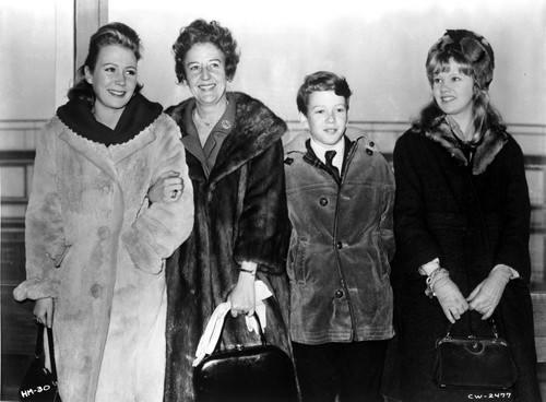 A portrait of Hayley Mills wearing a fur coat with family Photo Print - Item # VARCEL707025
