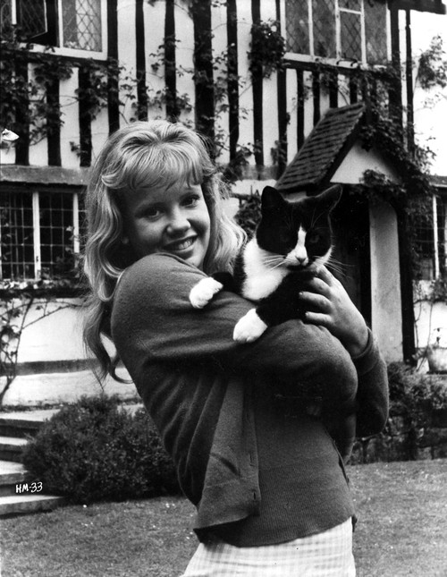 Hayley Mills Carrying a Cat in a Long Sleeve Blouse Photo Print - Item # VARCEL707064