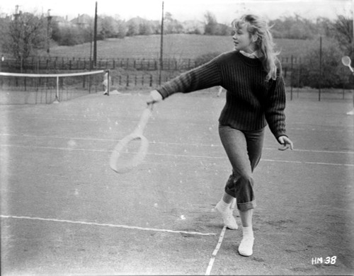 Hayley Mills Playing Tennis in Classic Portrait Photo Print - Item # VARCEL707074